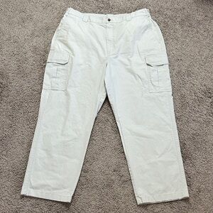 Vintage L.L. Bean Men’s Chino Cargo Pants Comfort Waist 100% Cotton Beige 40×29